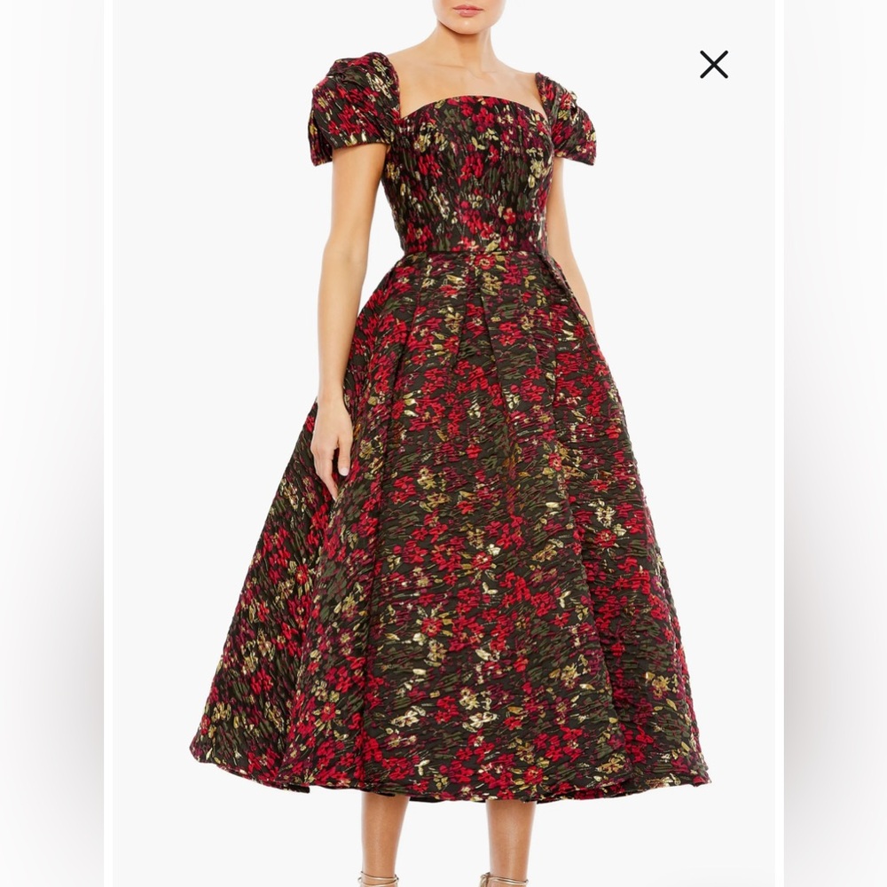Mac Duggal Floral Brocade Dress
